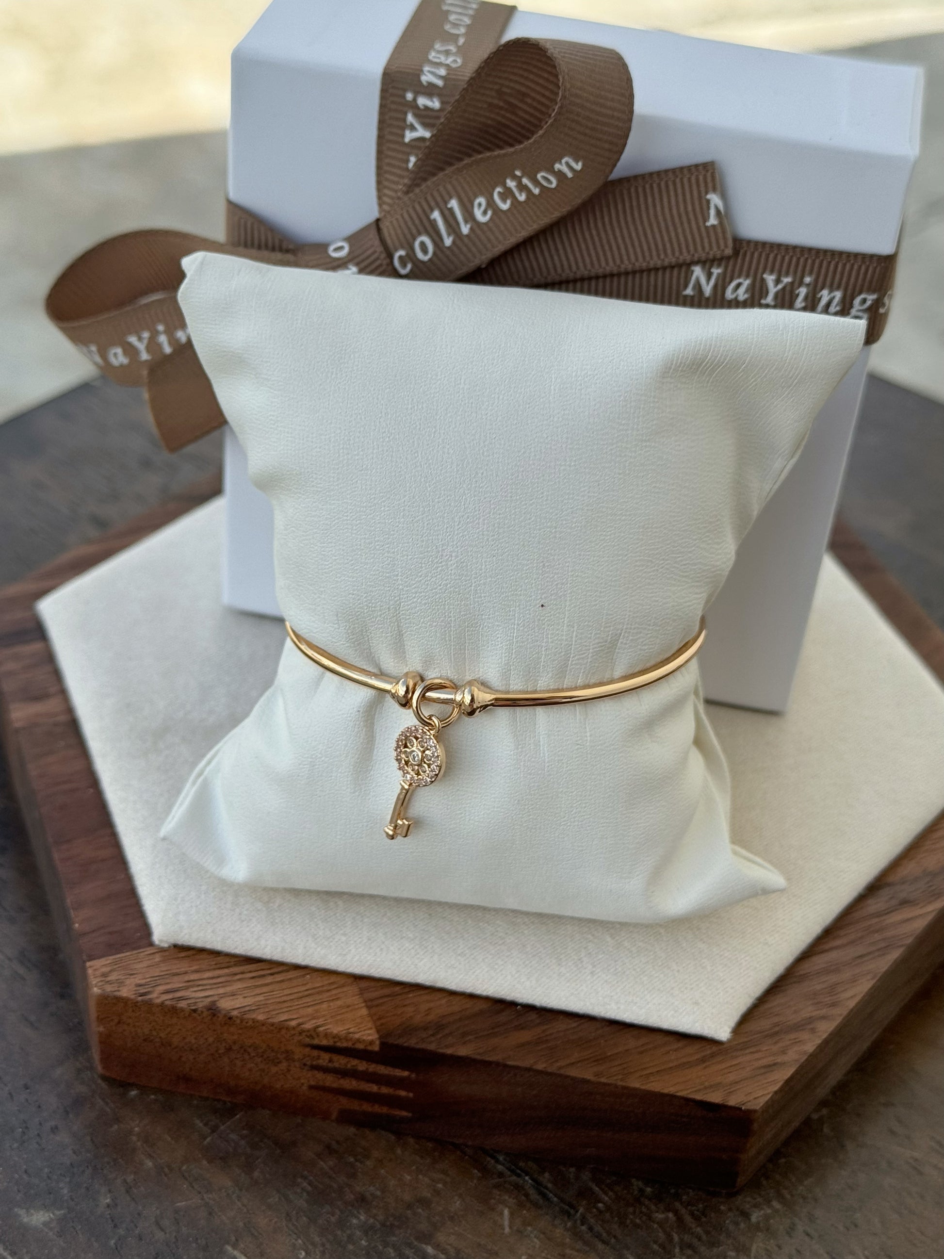 Golden Mini Key Adjustable Bangle