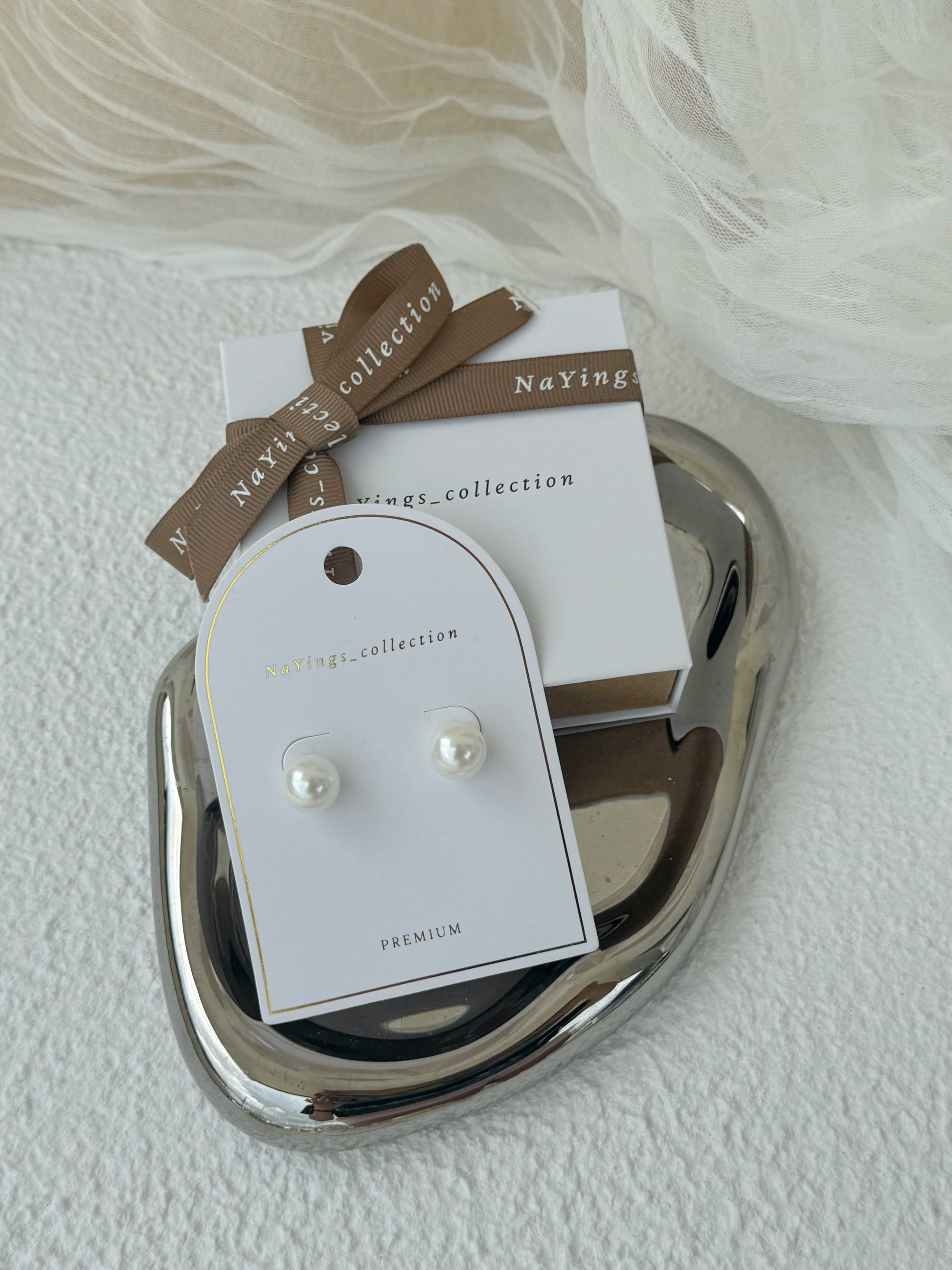 Pure White Pearl Big Earrings 14MM