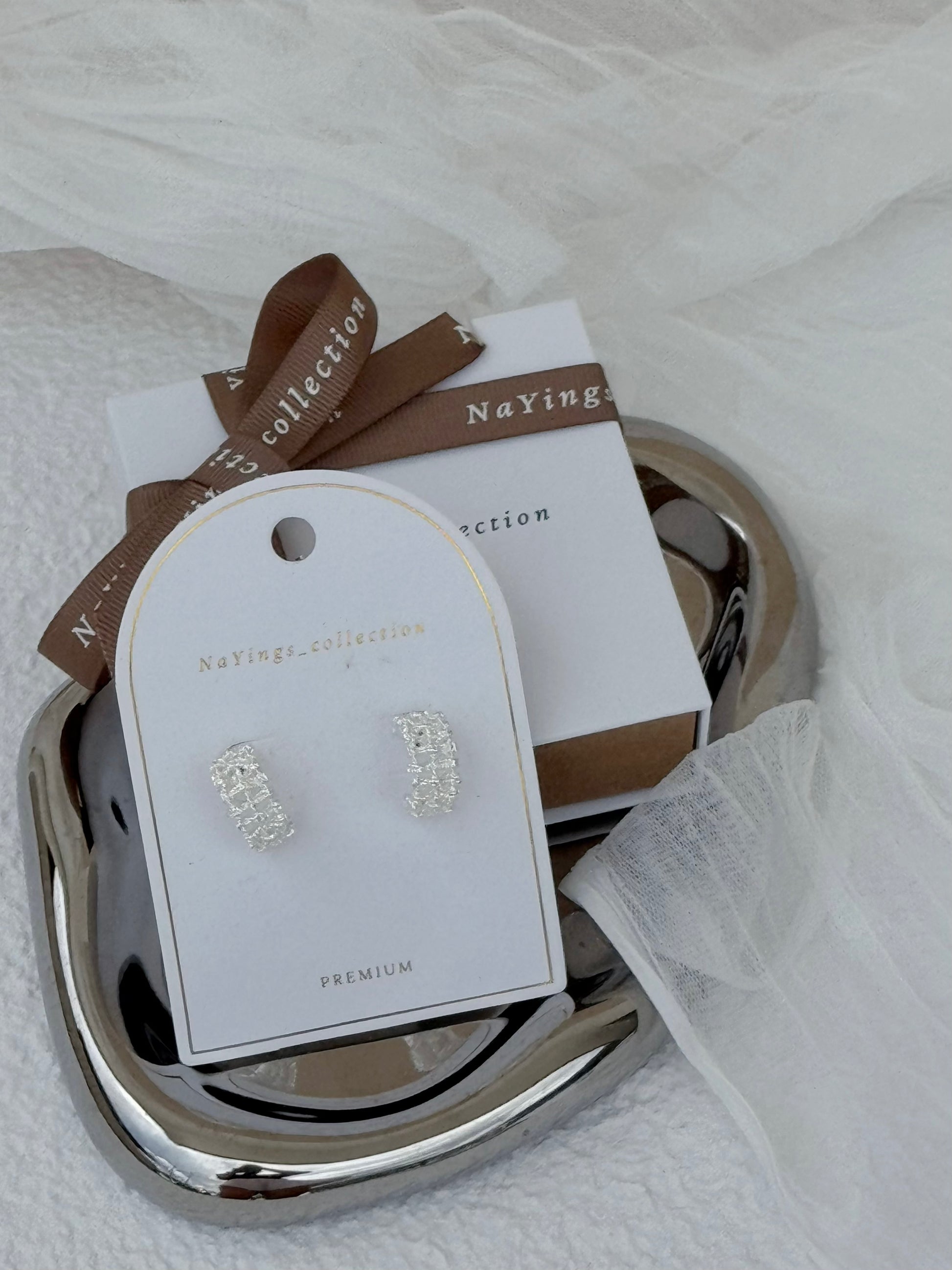Silver Rough Hoops in Silver