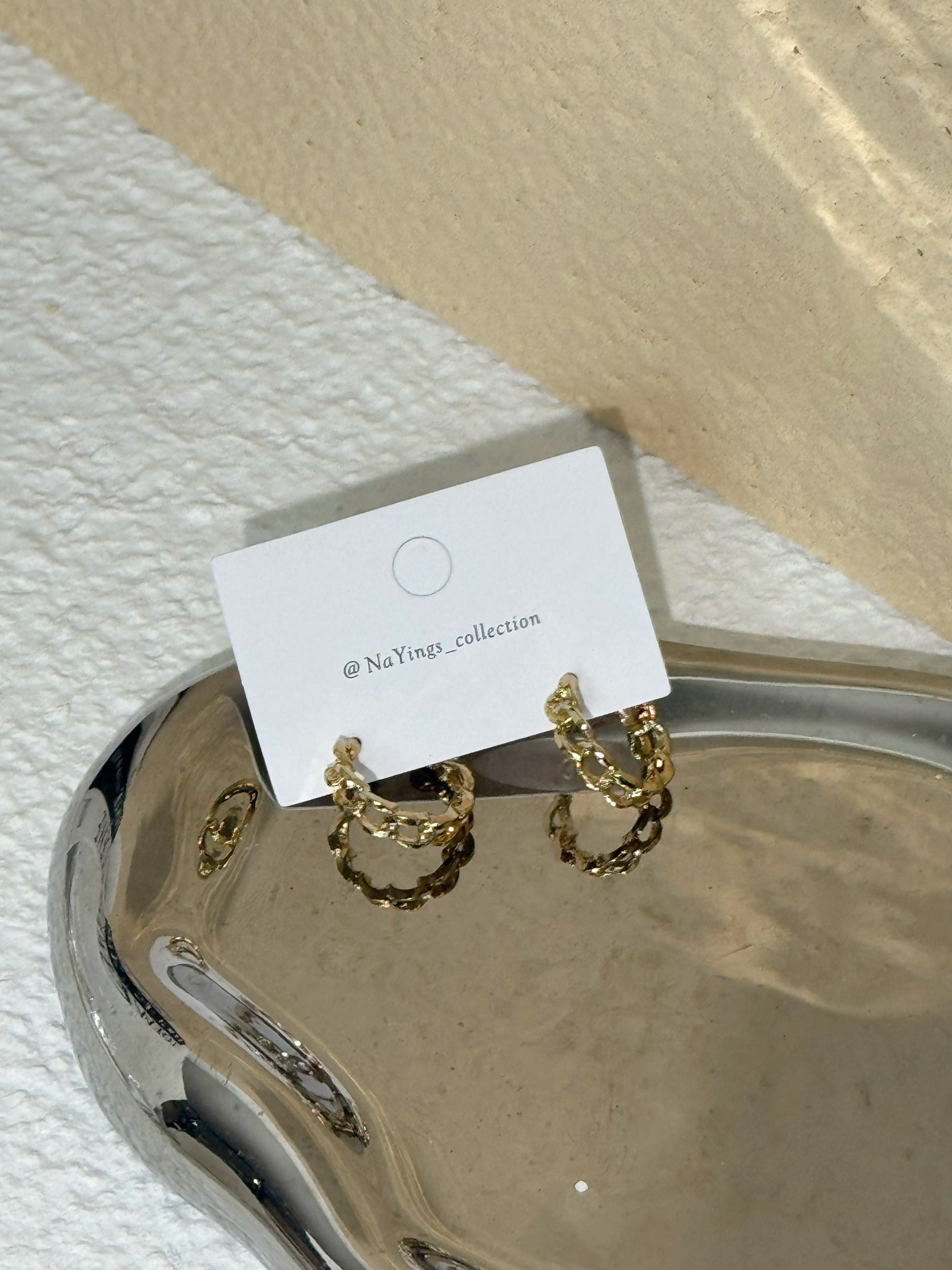 Chain Hoops Earrings in Gold