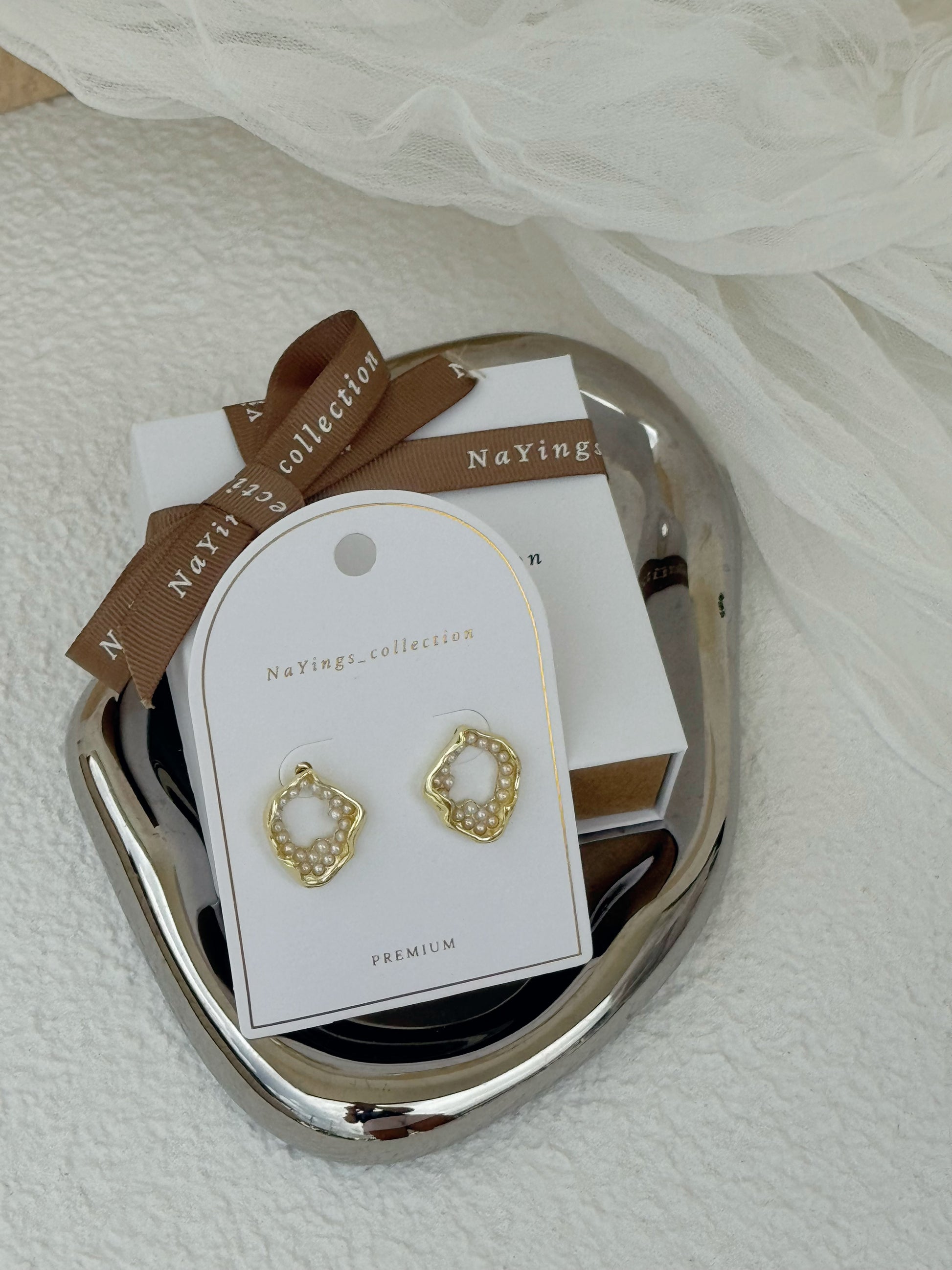 Tiny Stud Pearl Earrings in Gold