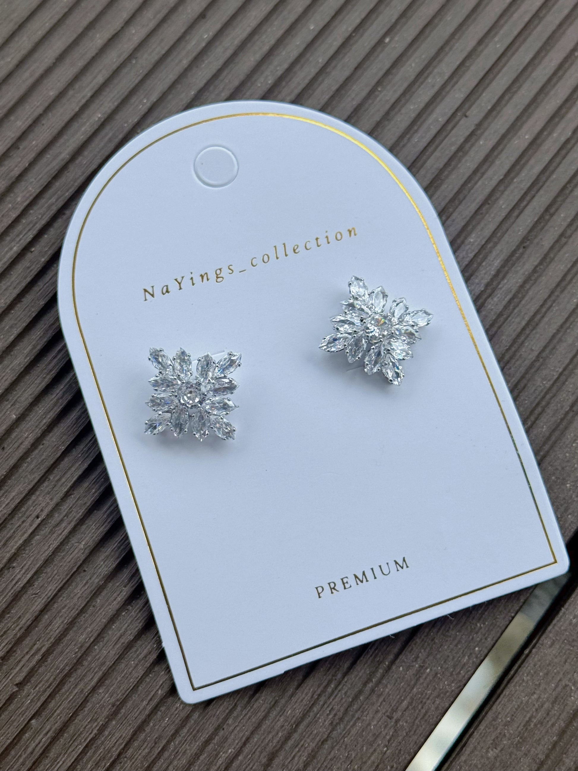 Square Diamond Earrings in Silver