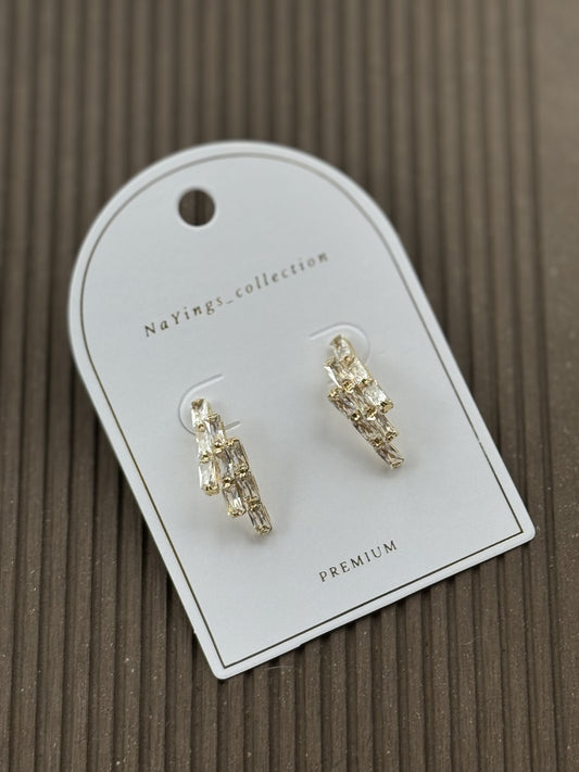 Elegant Gold Double Earrings (Sterling Silver)