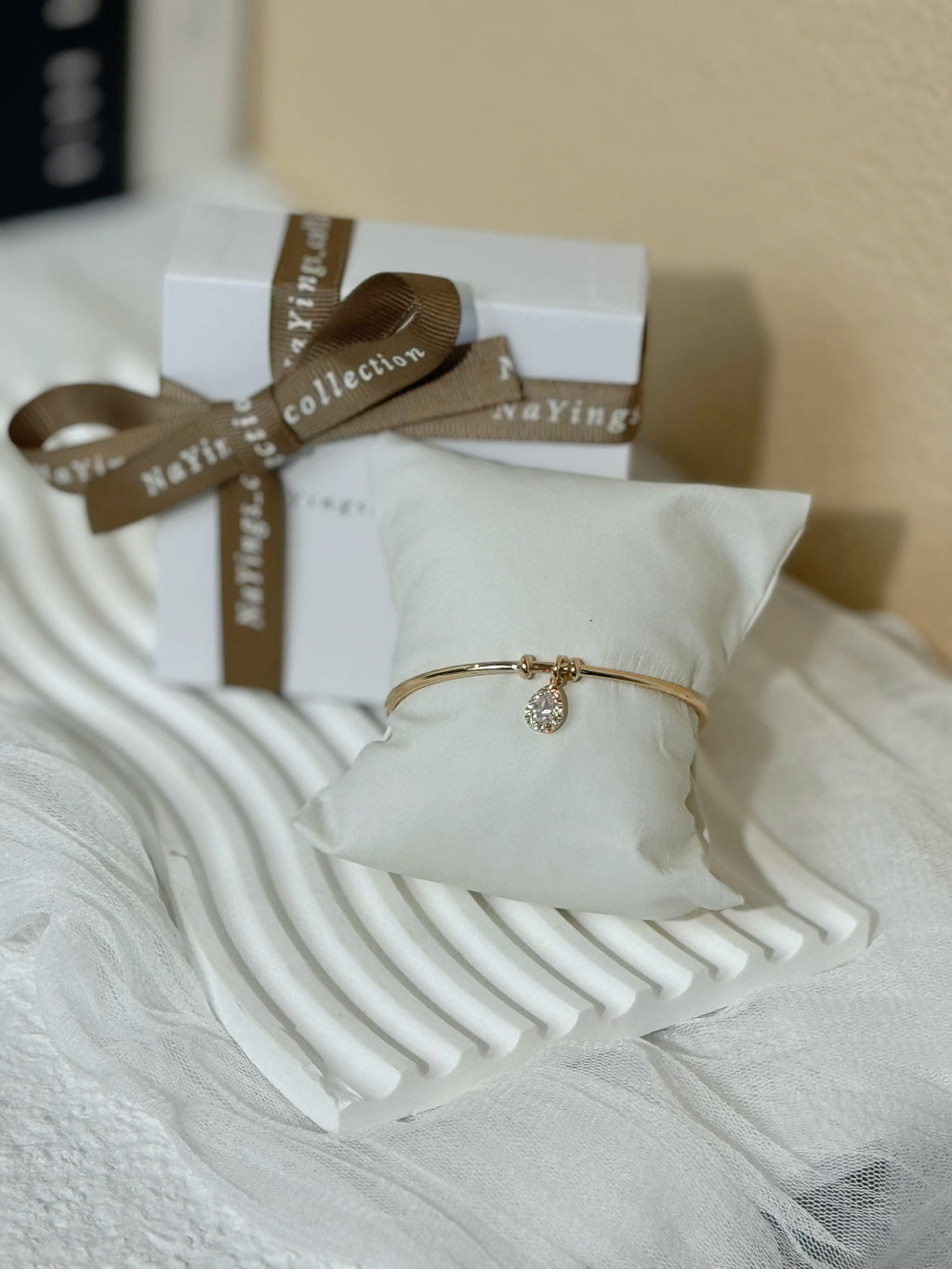 Mini Egg Diamond Bangle In Gold