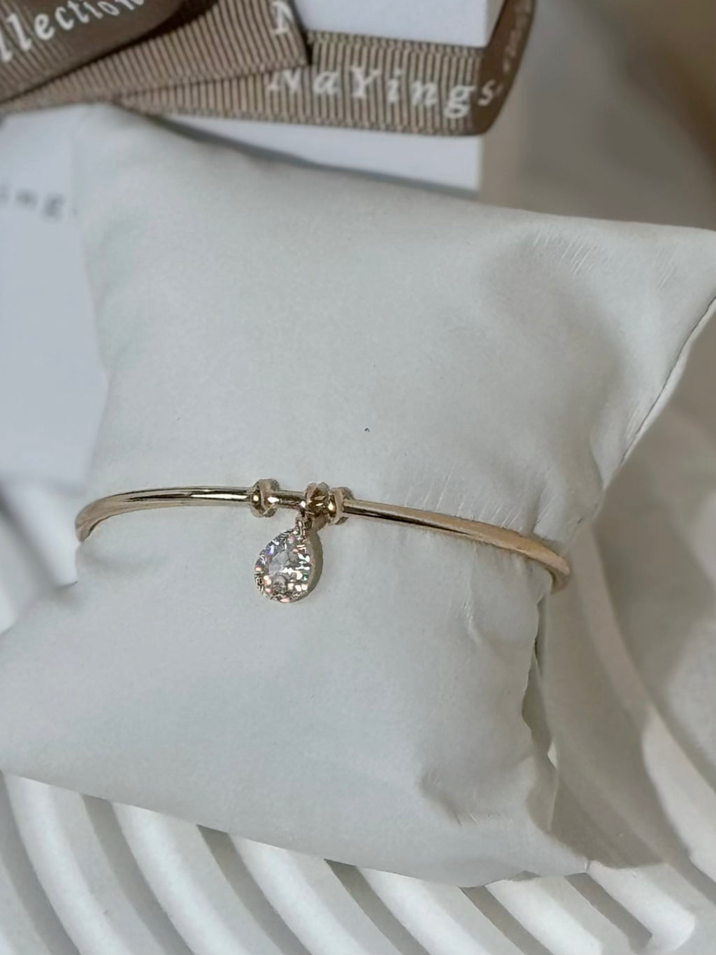 Mini Egg Diamond Bangle In Gold