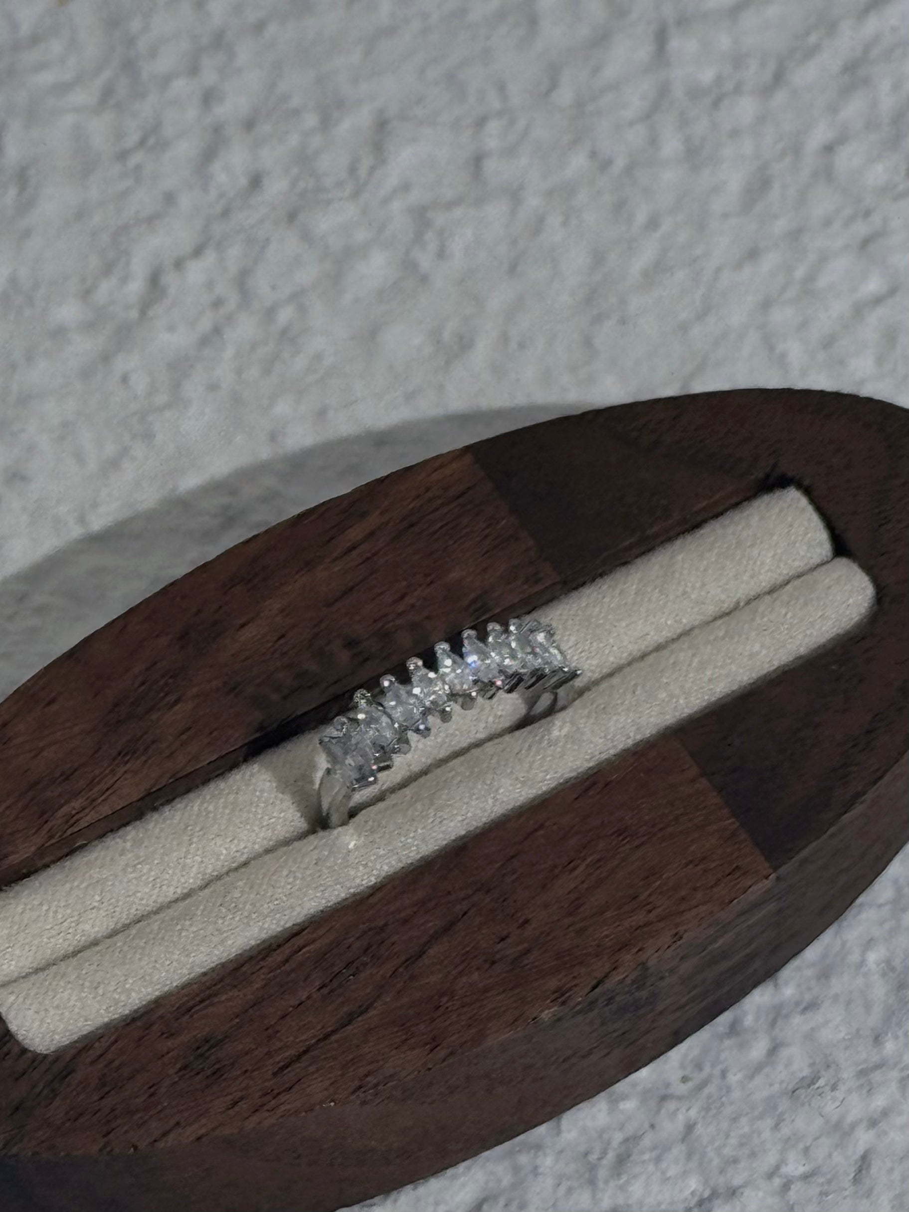 Five Stack Diamond Adjustable Ring in Silver