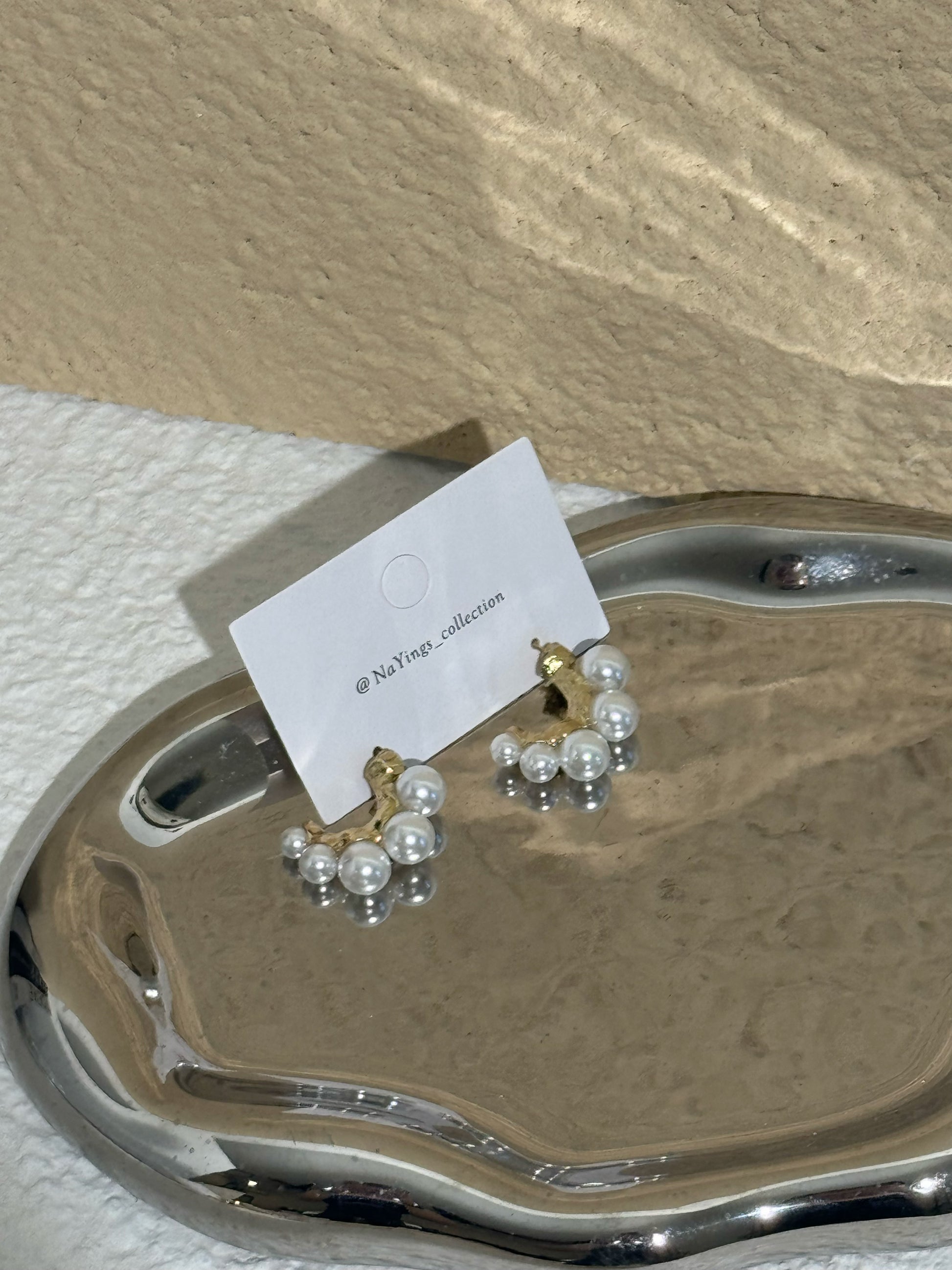 Tiny Pearl Hoops Earrings